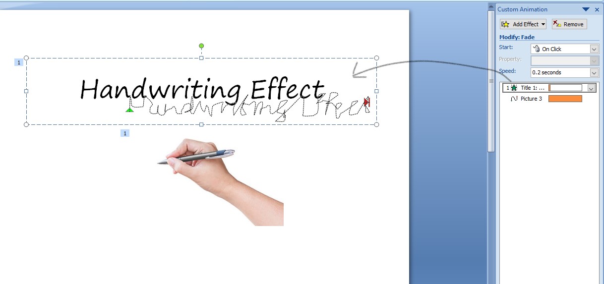 Hand writing effect in power point - Concise Info