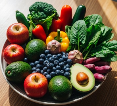 image showing fruits and vegetables that can help controll blood sugar