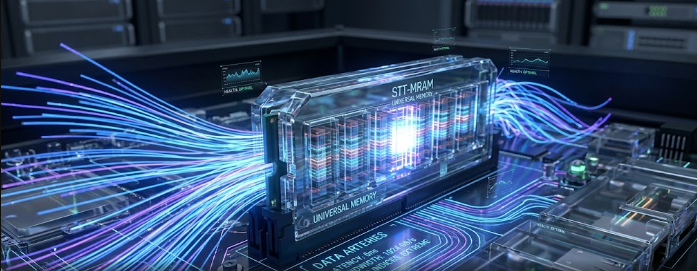 An illustration of a next-gen RAM module highlighting the JEDEC DDR6 Early Draft Specs for extreme speed and performance.