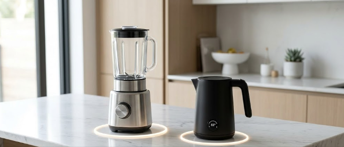 modern smart kitchen showcasing cordless appliances