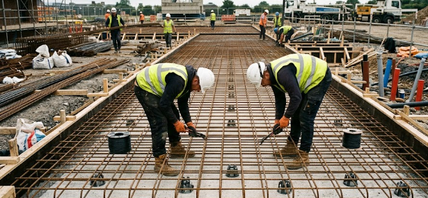 slab reinforcement in progress