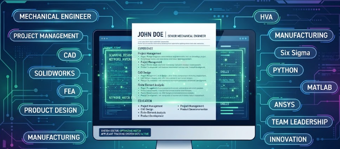 A laptop showing a resume being scanned by a digital grid explaining how do I write an effective resume that passes ATS scanners.
