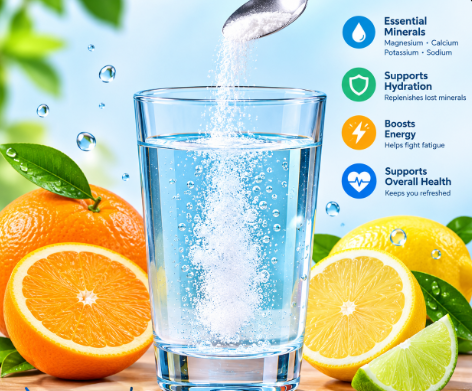 A glass of water with fruit illustrating what are electrolytes, and do I need to take supplements.
